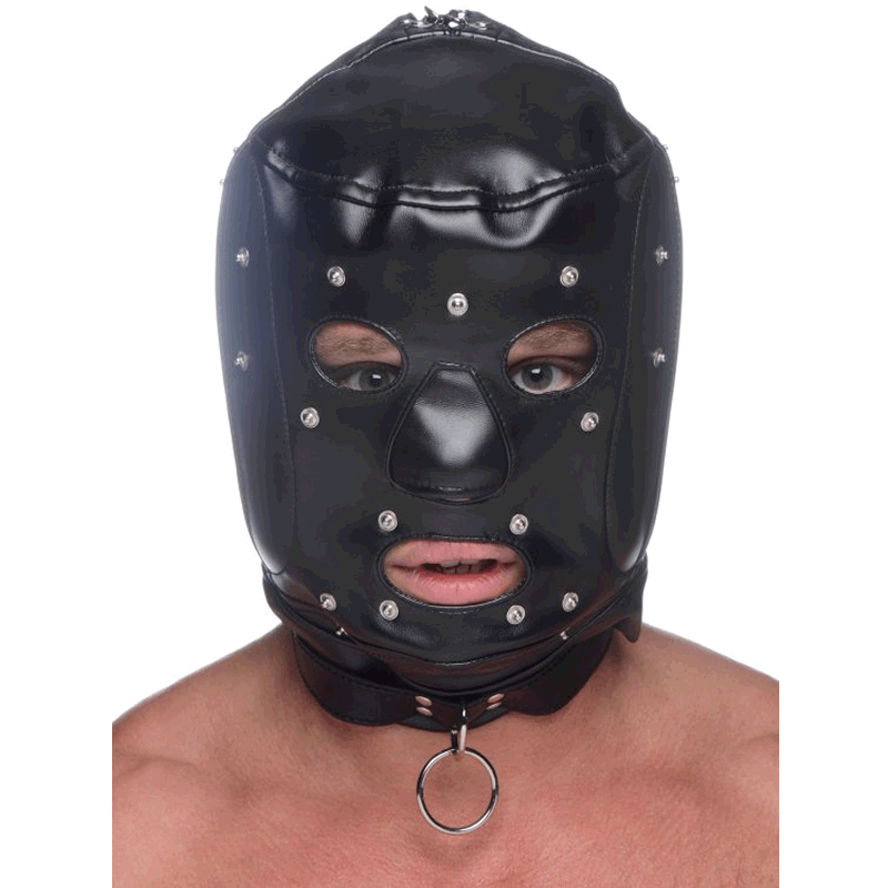 Muzzled Universal BDSM Hood with Removable Mozzle
